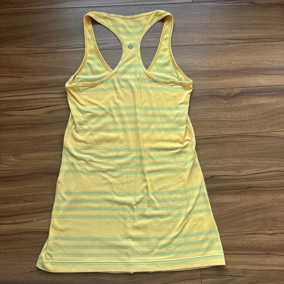 Lululemon Yellow Striped Racerback Tank - Picture 2 of 2